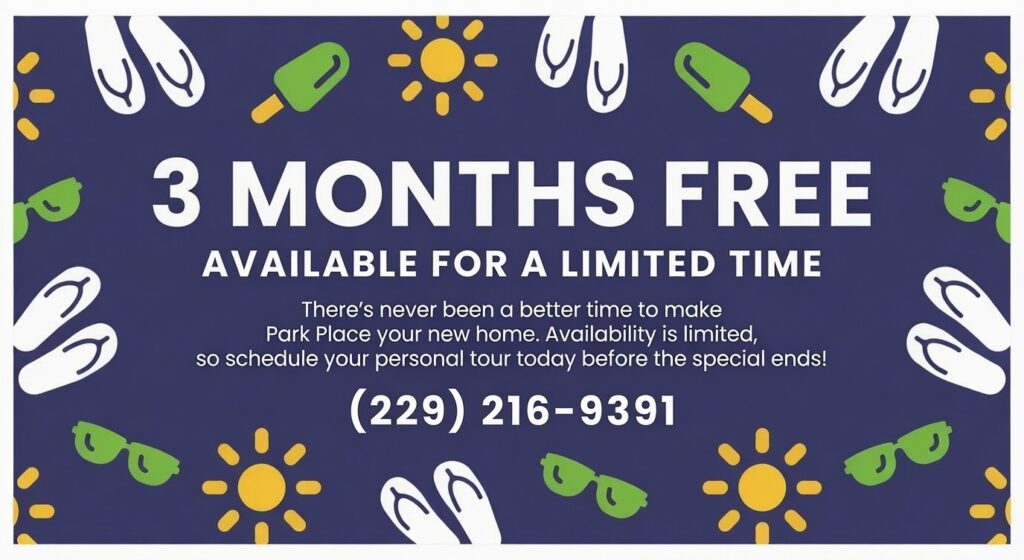 There's never been a better time to make Park Place your new home. Availability is limited, so schedule your personal tour today before the special ends!